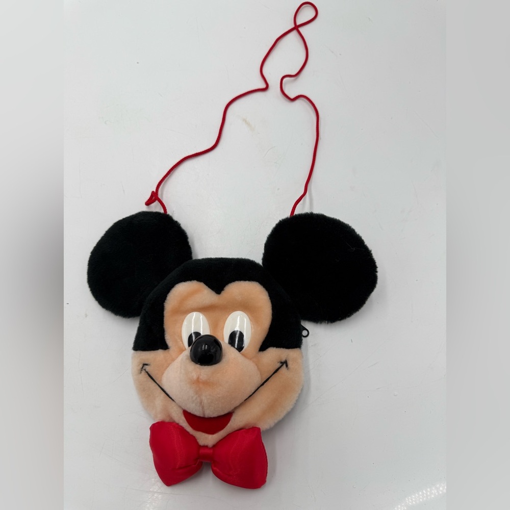 Vtg 80's DISNEY Mickey Mouse 3D Shoulder Handbag Purse Plush Toy Girl Child RARE